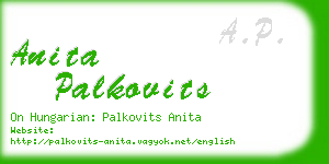 anita palkovits business card